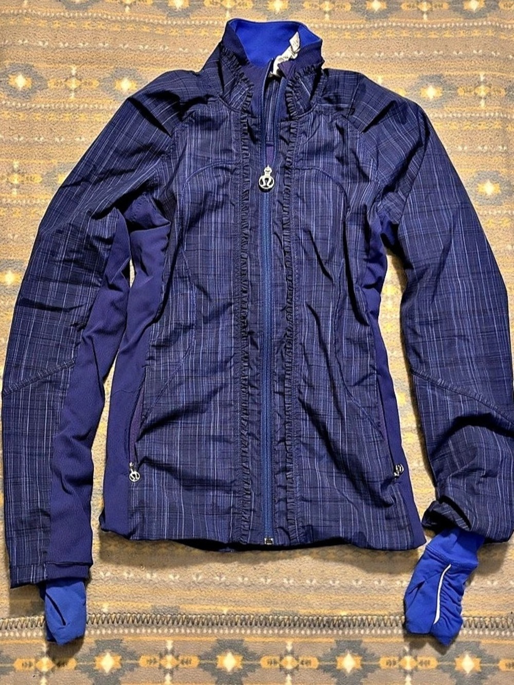 lululemon Ahead of the Curve Jacket Plaid Blue Size 4